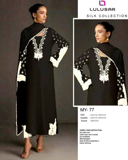 LULUSAR | PREMIUM SHAMOOZ SILK 3 PIECE UNSTITCHED SUIT