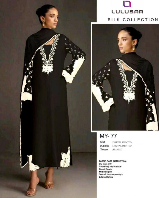 LULUSAR | PREMIUM SHAMOOZ SILK 3 PIECE UNSTITCHED SUIT