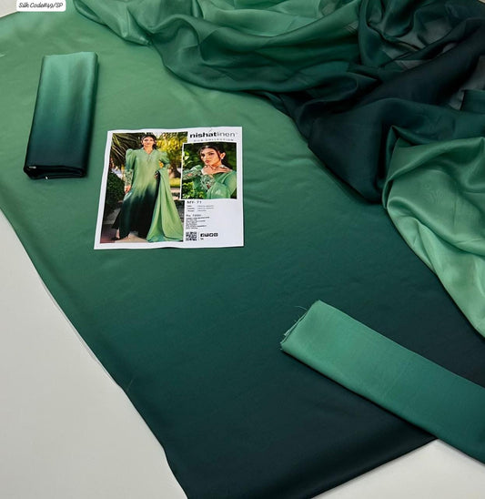 NISHAT | PREMIUM SHAMOOZ SILK 3 PIECE UNSTITCHED SUIT