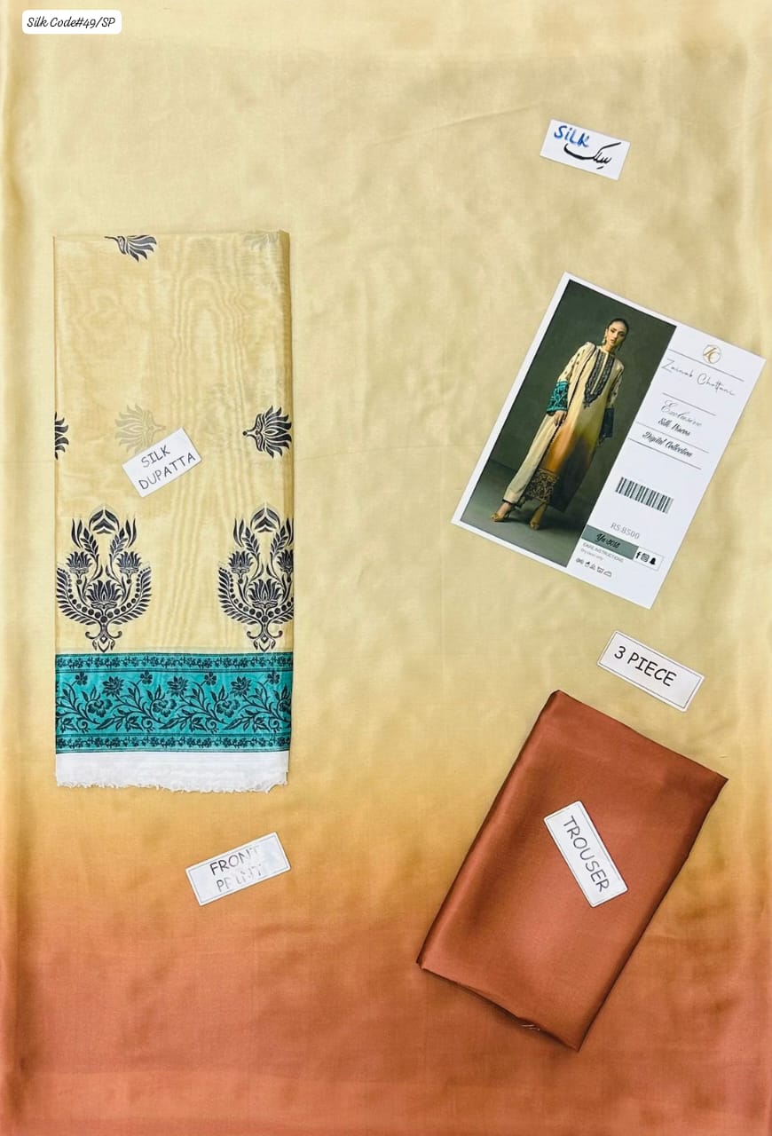 ZAINAB CHOTTANI | PREMIUM SHAMOOZ SILK 3 PIECE UNSTITCHED SUIT