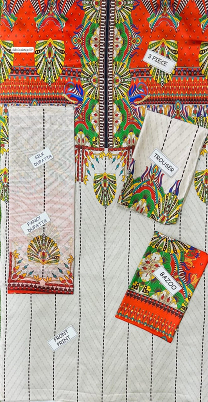 LULUSAR | PREMIUM SHAMOOZ SILK 3 PIECE UNSTITCHED SUIT