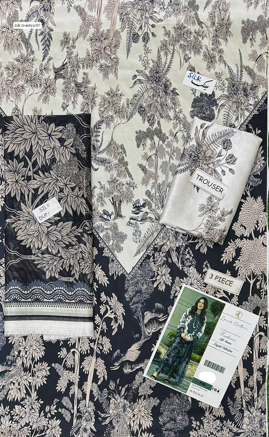 ZAINAB CHOTTANI | PREMIUM SHAMOOZ SILK 3 PIECE UNSTITCHED SUIT