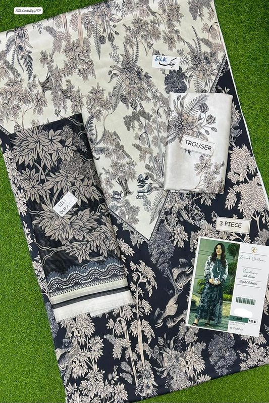 ZAINAB CHOTTANI | PREMIUM SHAMOOZ SILK 3 PIECE UNSTITCHED SUIT