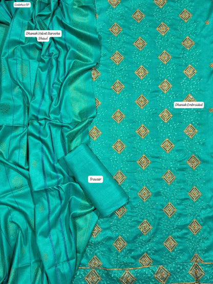 DHANAK | PREMIUM 3 PIECE HEAVY EMBROIDED UNSTITCHED WINTER SUIT