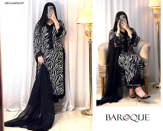 BAROQUE | SILK VISCOSE 3 PIECE UNSTITCHED WINTER SUIT