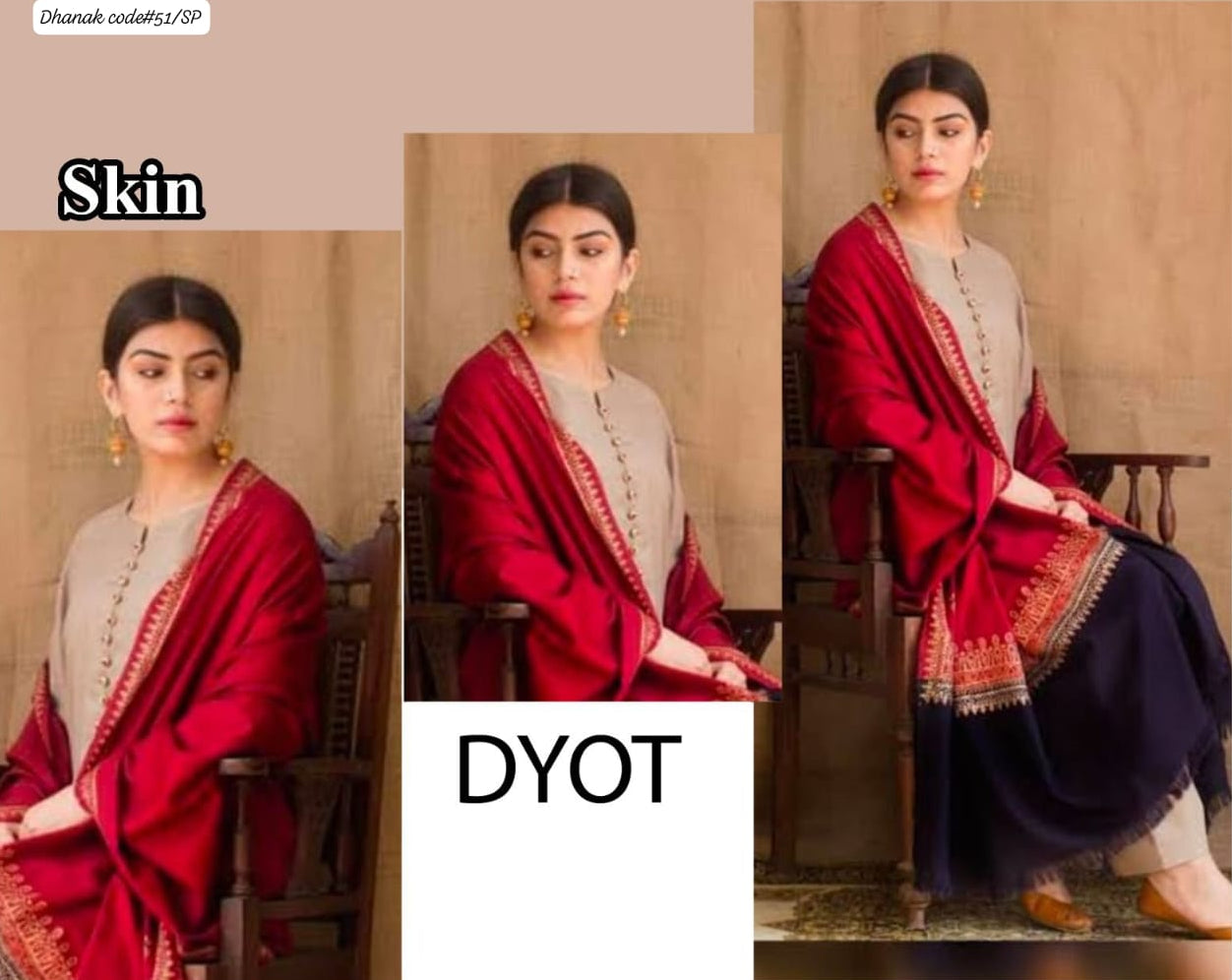 DYOT | DHANAK 3 PIECE BRANDED QUALITY UNSTITCHED WINTER SUIT