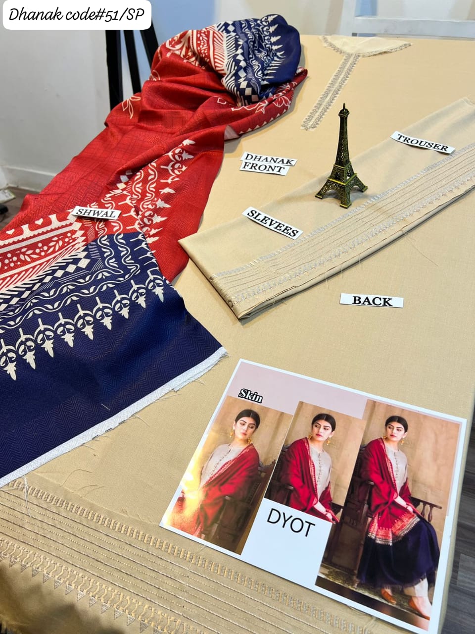 DYOT | DHANAK 3 PIECE BRANDED QUALITY UNSTITCHED WINTER SUIT