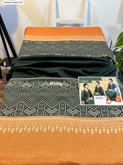 DYOT | DHANAK 3 PIECE BRANDED QUALITY UNSTITCHED WINTER SUIT