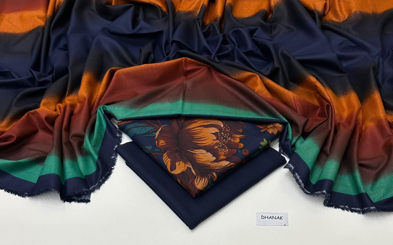 DHANAK | 3 PIECE DIGITAL PRINT UNSTITCHED WINTER SUIT