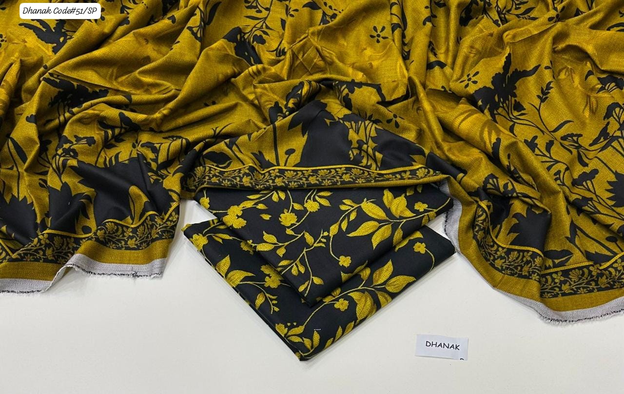 DHANAK | 3 PIECE DIGITAL PRINT UNSTITCHED WINTER SUIT