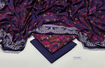 DHANAK | 3 PIECE DIGITAL PRINT UNSTITCHED WINTER SUIT