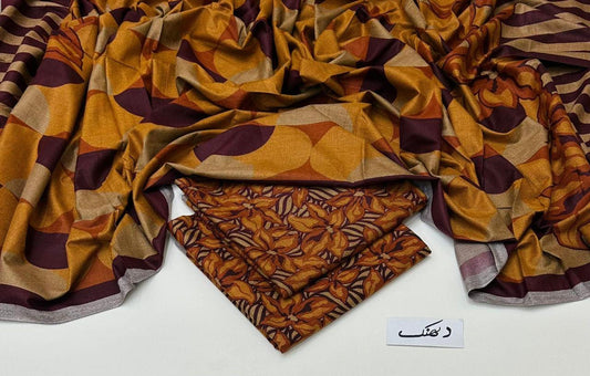 DHANAK | 3 PIECE DIGITAL PRINT UNSTITCHED WINTER SUIT