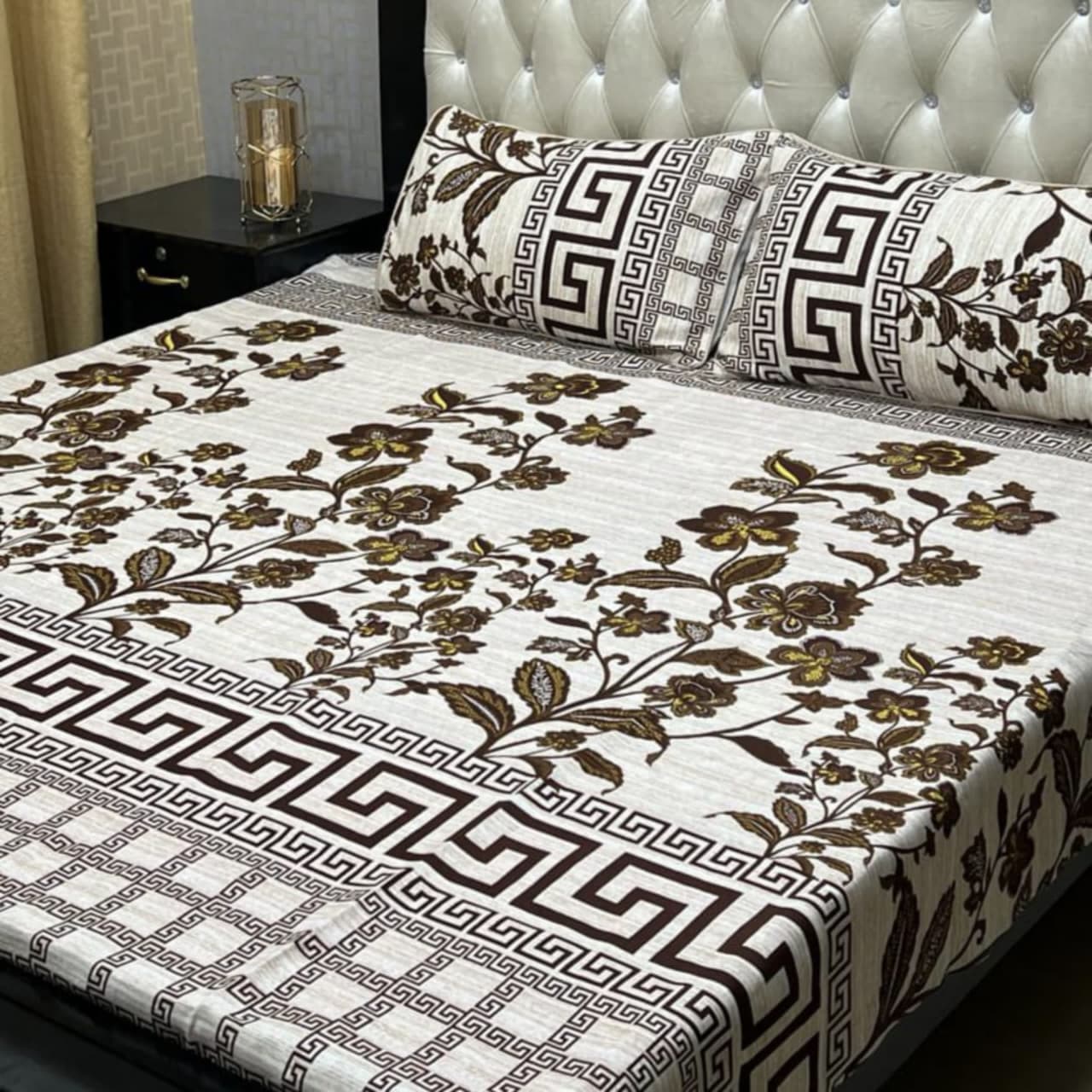 PREMIUM 3D CRYSTAL COTTON DOUBLE BEDSHEET