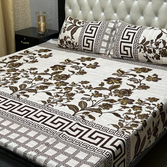 PREMIUM 3D CRYSTAL COTTON DOUBLE BEDSHEET
