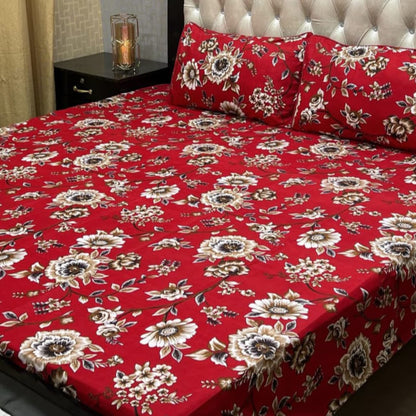 PREMIUM 3D CRYSTAL COTTON DOUBLE BEDSHEET