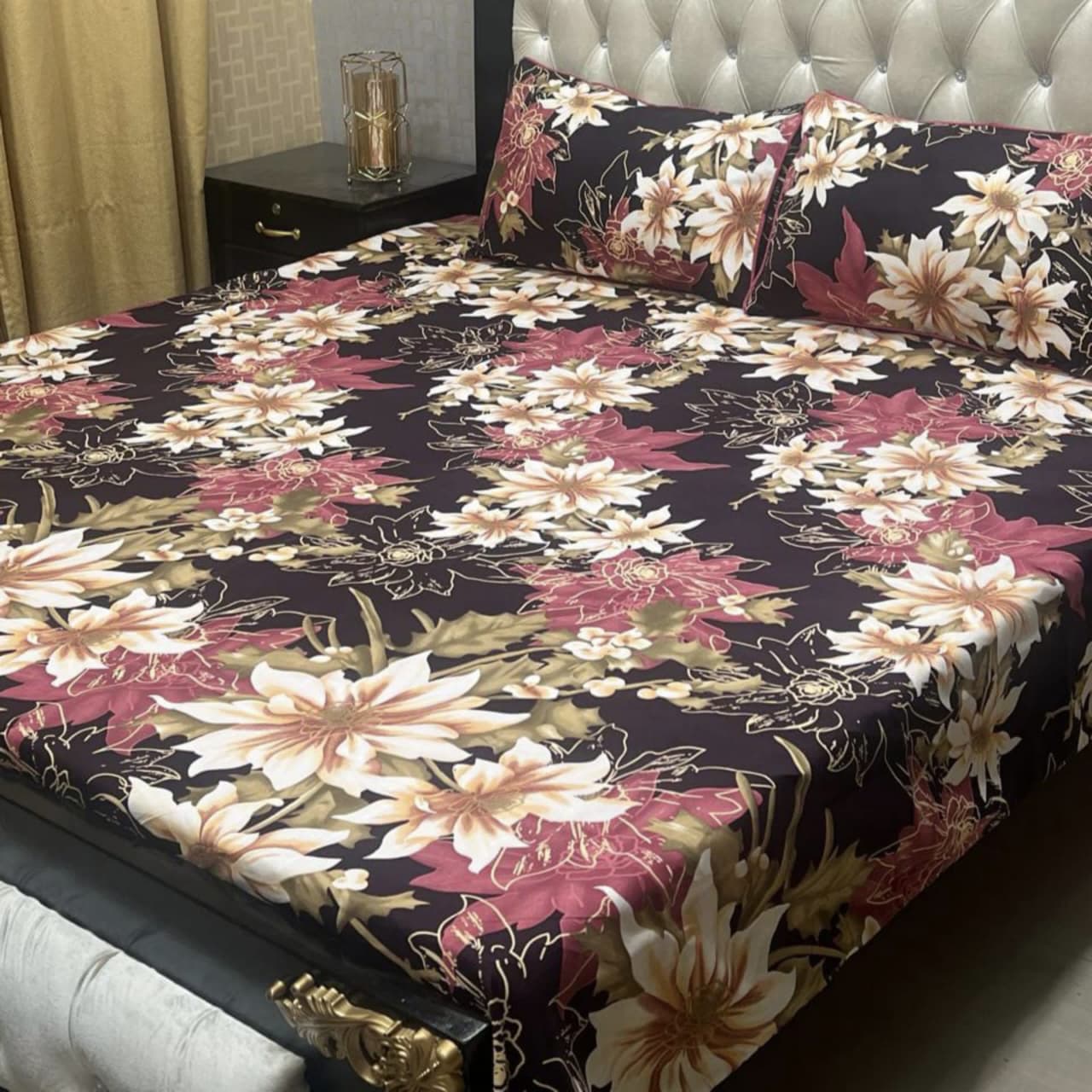 PREMIUM 3D CRYSTAL COTTON DOUBLE BEDSHEET