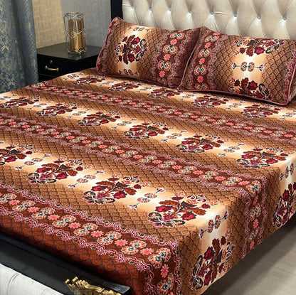 PREMIUM 3D CRYSTAL COTTON DOUBLE BEDSHEET