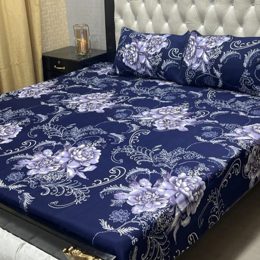 PREMIUM 3D CRYSTAL COTTON DOUBLE BEDSHEET