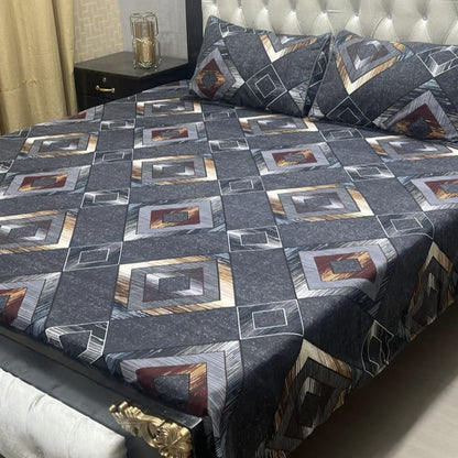 PREMIUM 3D CRYSTAL COTTON DOUBLE BEDSHEET