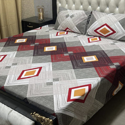 PREMIUM 3D CRYSTAL COTTON DOUBLE BEDSHEET