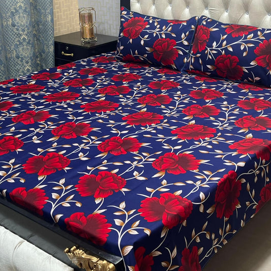 PREMIUM 3D CRYSTAL COTTON DOUBLE BEDSHEET