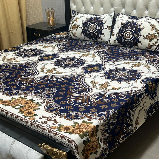 PREMIUM 3D CRYSTAL COTTON DOUBLE BEDSHEET