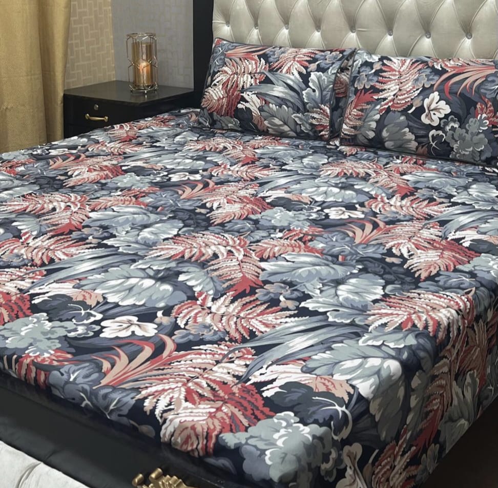 PREMIUM 3D CRYSTAL COTTON DOUBLE BEDSHEET