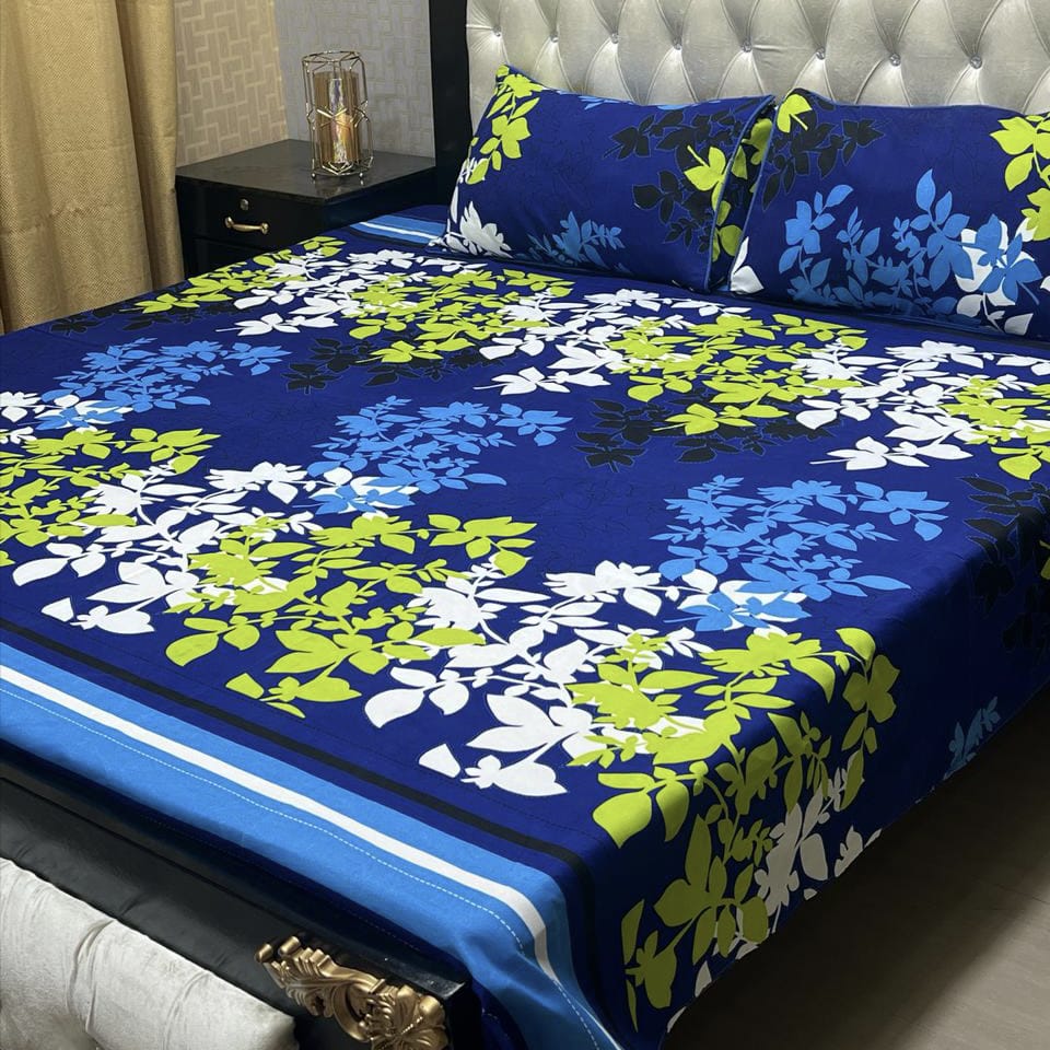 PREMIUM 3D CRYSTAL COTTON DOUBLE BEDSHEET
