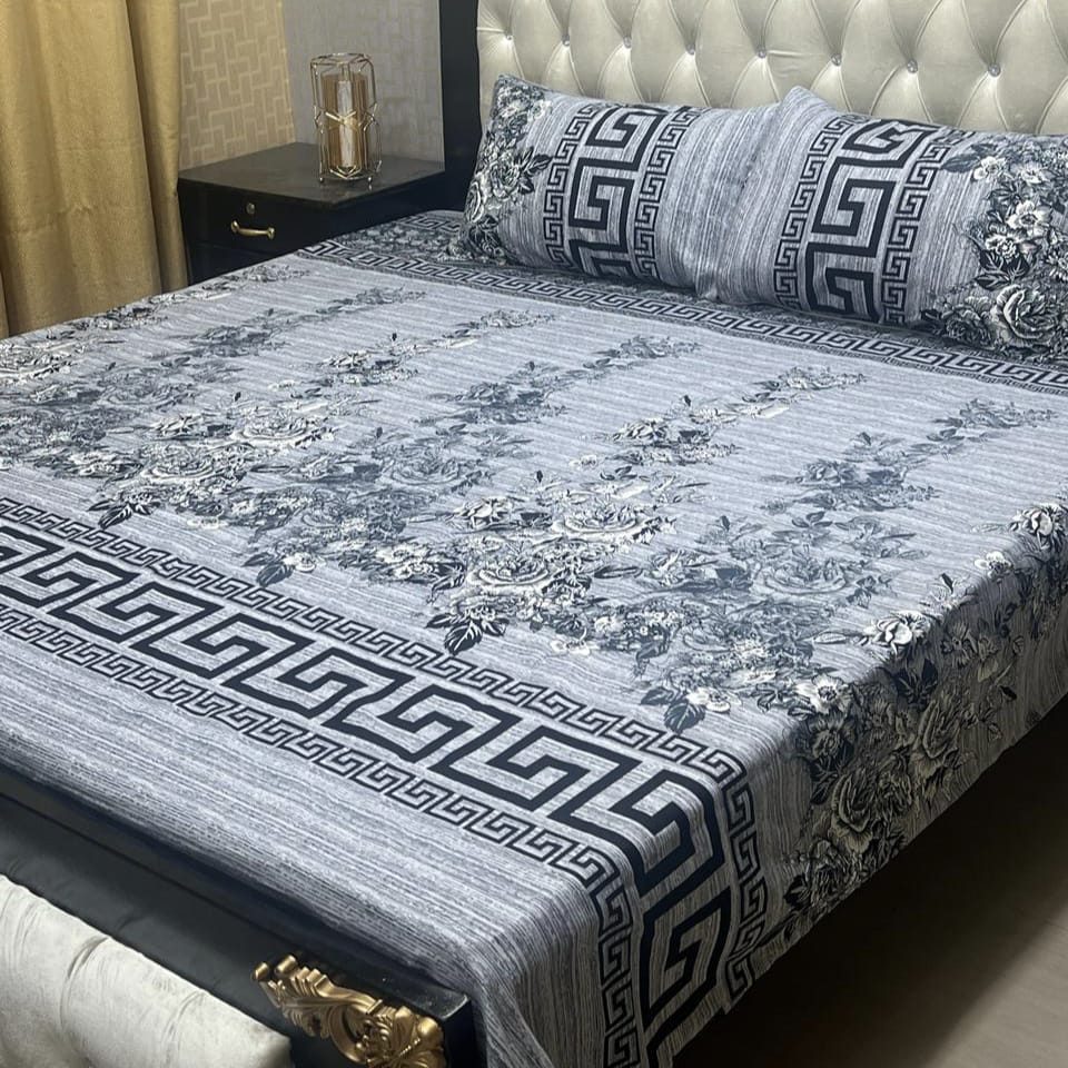 PREMIUM 3D CRYSTAL COTTON DOUBLE BEDSHEET