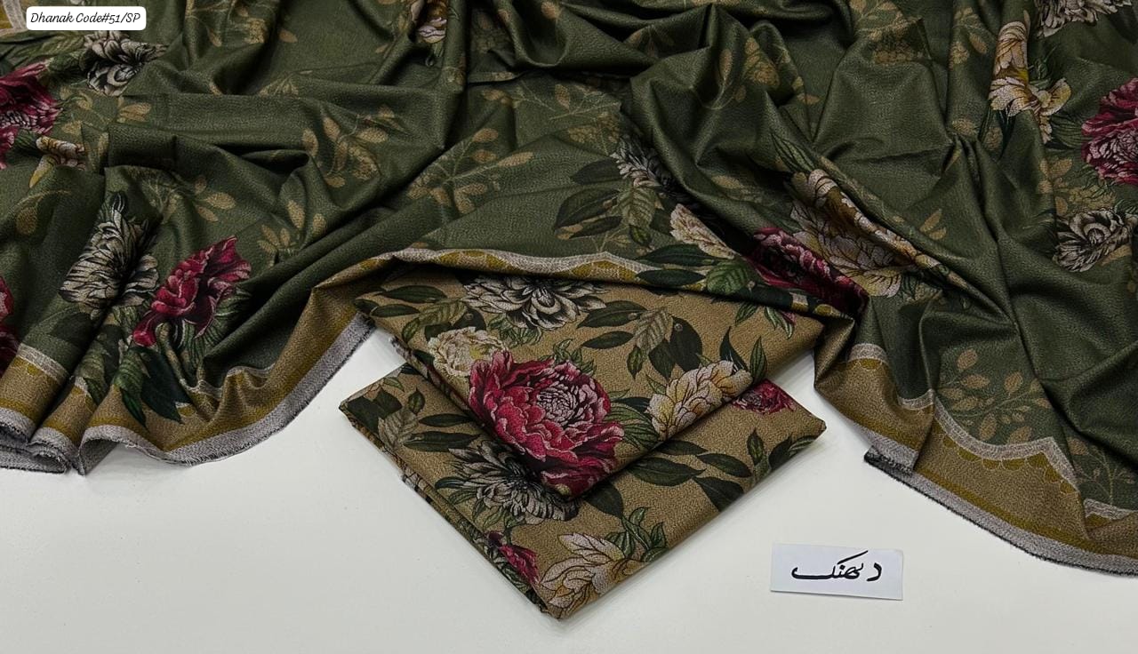 DHANAK | 3 PIECE DIGITAL PRINT UNSTITCHED WINTER SUIT