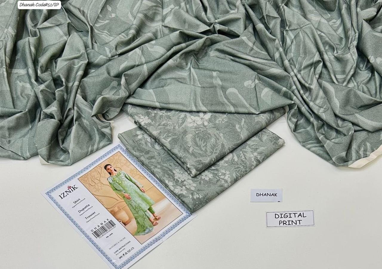 100% ORIGINAL DHANAK DIGITAL PRINT 3PC