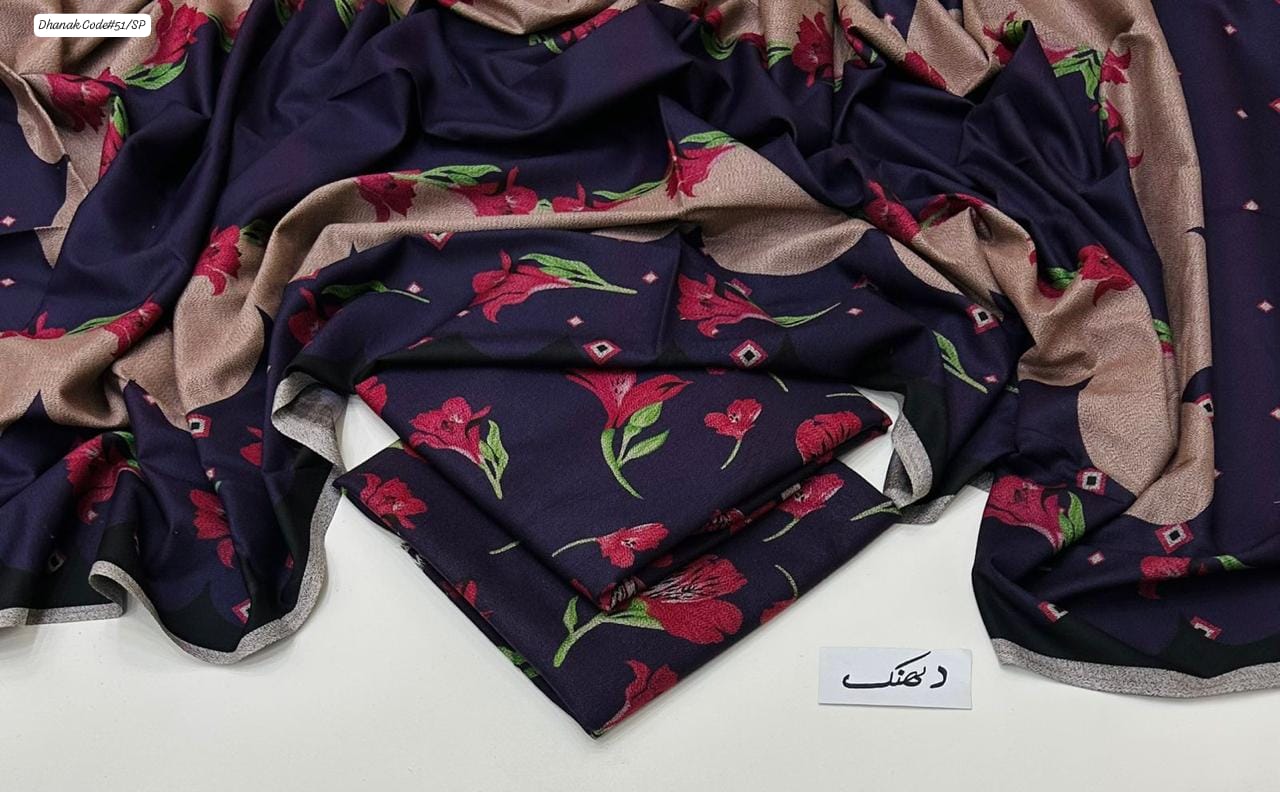 DHANAK | 3 PIECE DIGITAL PRINT UNSTITCHED WINTER SUIT