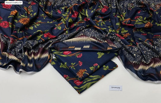 DHANAK | 3 PIECE DIGITAL PRINT UNSTITCHED WINTER SUIT