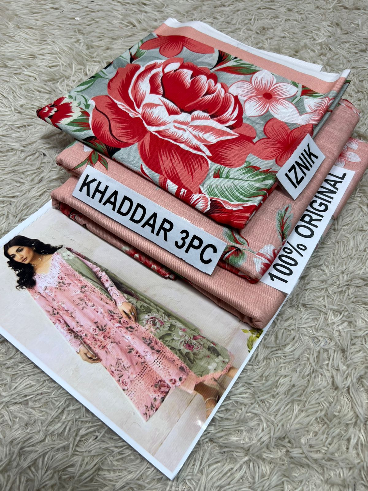 PREMIUM IZNIK KHADDAR 3 PIECEC SUIT