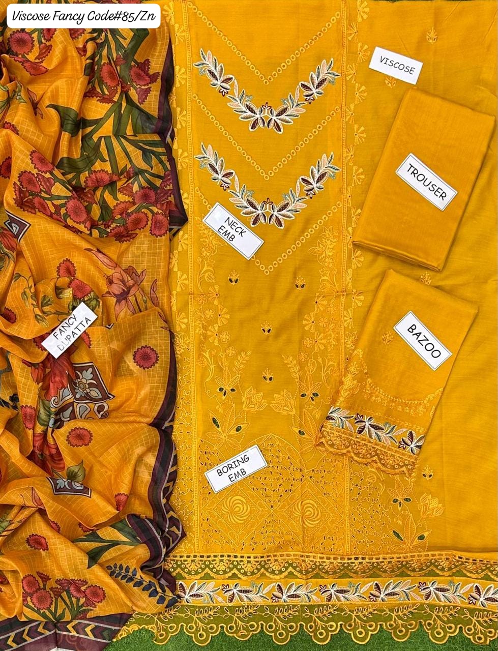 VISCOSE | PREMIUM 3 PIECE EMBROIDED UNSTITCHED WINTER SUIT