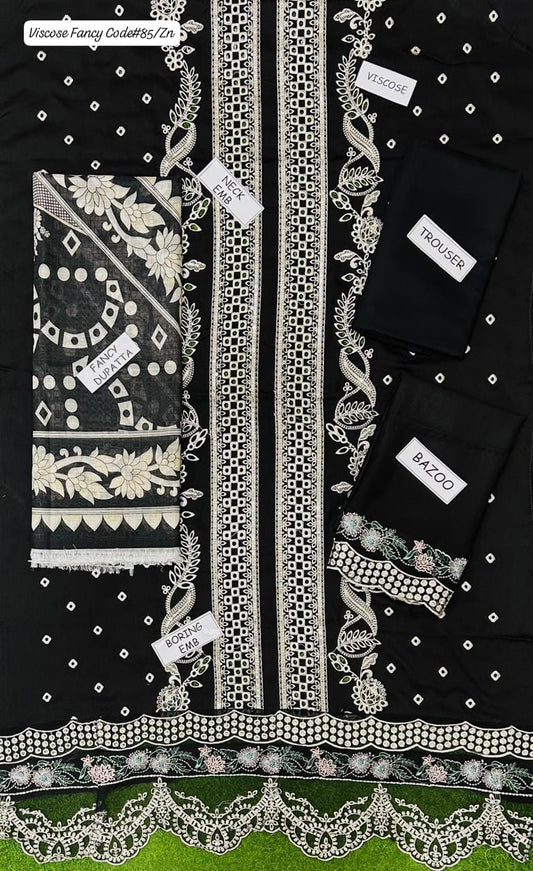 VISCOSE | PREMIUM 3 PIECE EMBROIDED UNSTITCHED WINTER SUIT