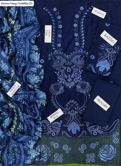 VISCOSE | PREMIUM 3 PIECE EMBROIDED UNSTITCHED WINTER SUIT