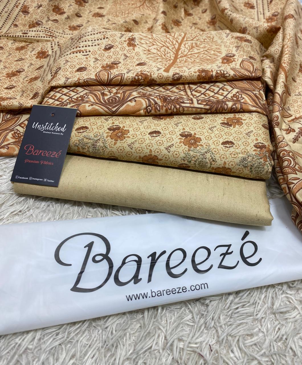 BAREEZE | 3 PIECE DIGITAL PRINT UNSTITCHED WINTER SUIT