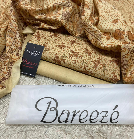 BAREEZE | 3 PIECE DIGITAL PRINT UNSTITCHED WINTER SUIT