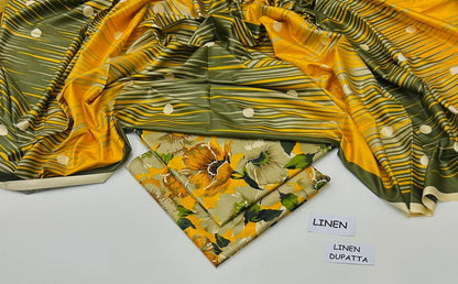 LINEN | 3 PIECE DIGITAL PRINT UNSTITCHED WINTER SUIT