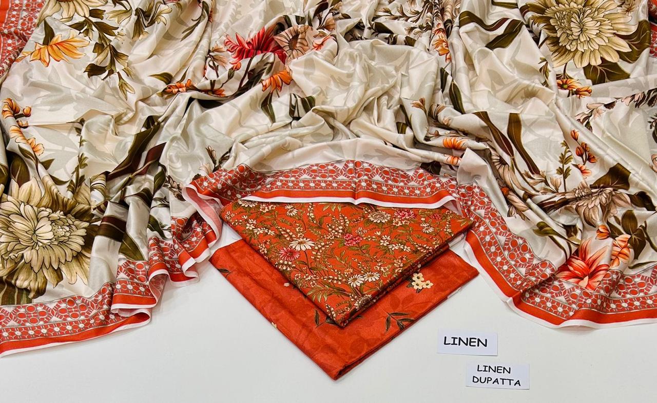 LINEN | 3 PIECE DIGITAL PRINT UNSTITCHED WINTER SUIT