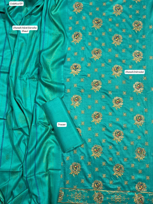 DHANAK | PREMIUM 3 PIECE HEAVY EMBROIDED UNSTITCHED WINTER SUIT