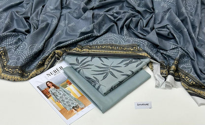 NURAH | DHANAK 3 PIECE DIGITAL PRINT UNSTITCHED WINTER SUIT