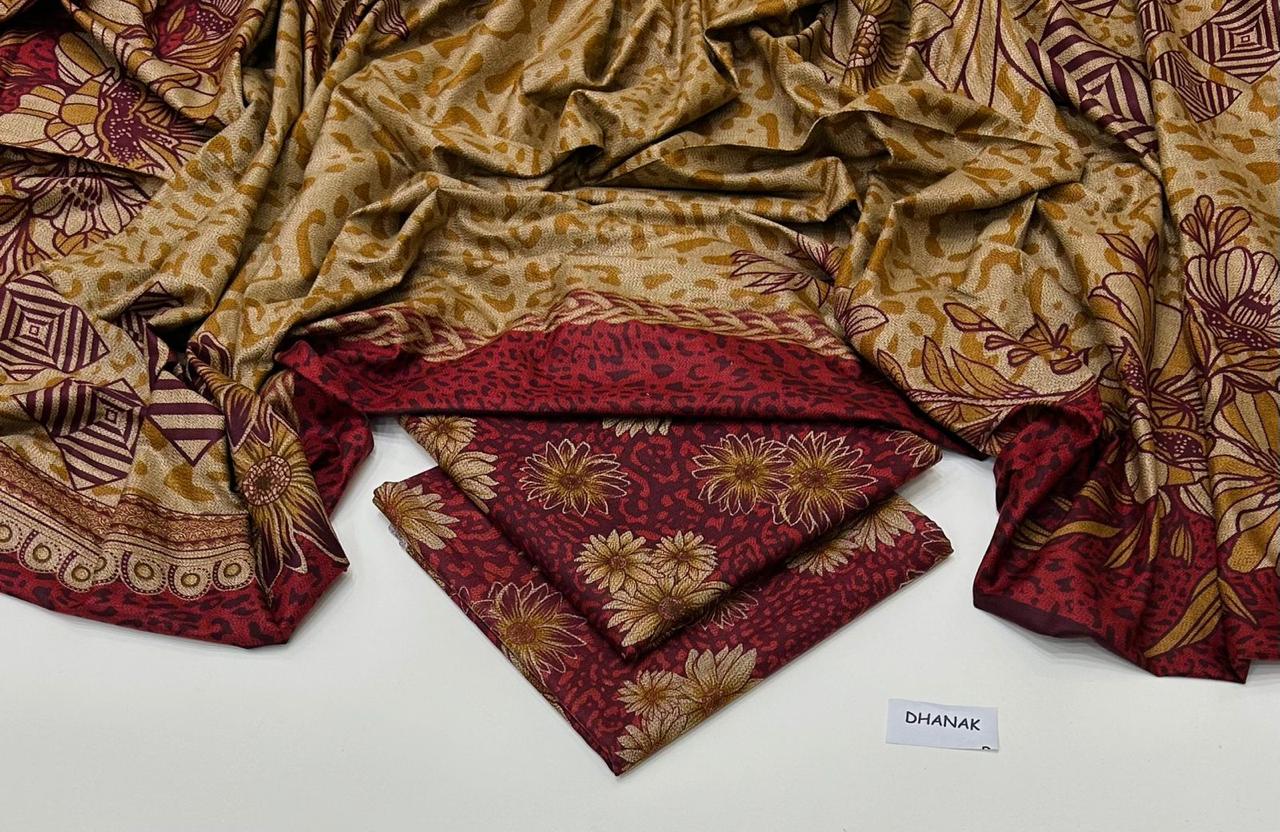 DHANAK | 3 PIECE DIGITAL PRINT UNSTITCHED WINTER SUIT