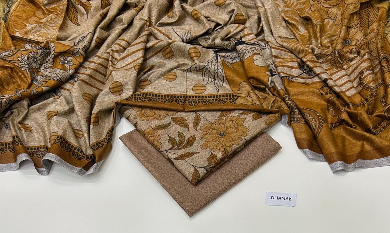 DHANAK | 3 PIECE DIGITAL PRINT UNSTITCHED WINTER SUIT