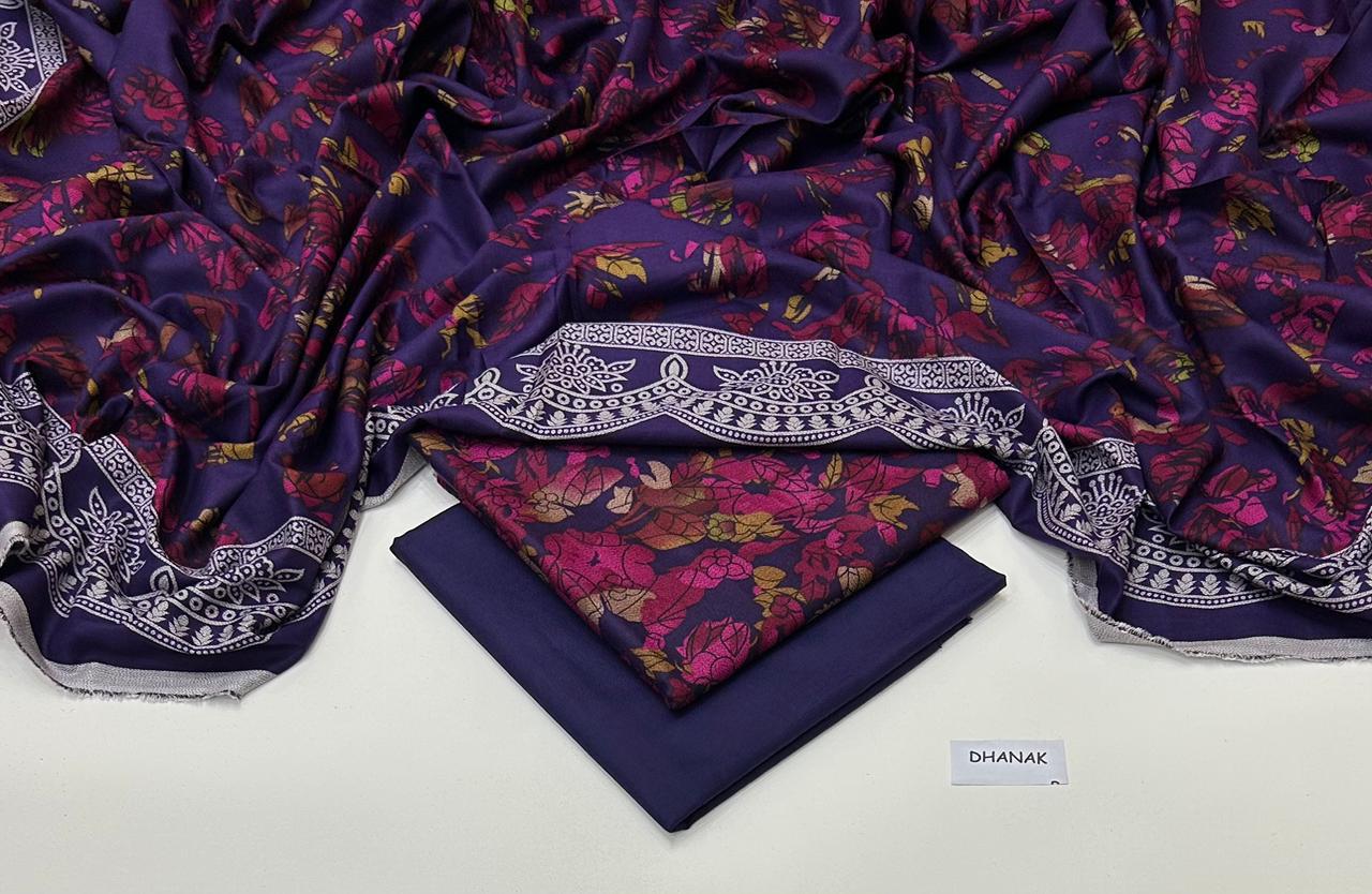 DHANAK | 3 PIECE DIGITAL PRINT UNSTITCHED WINTER SUIT