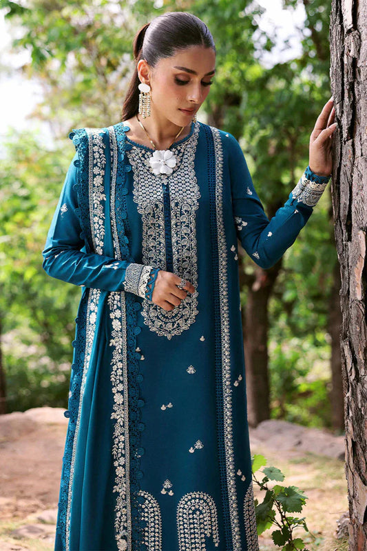 PREMIUM REPUBLIC WOMENS WEAR 3PC EMBROIDERED DHANAK UNSTITCHED SUIT