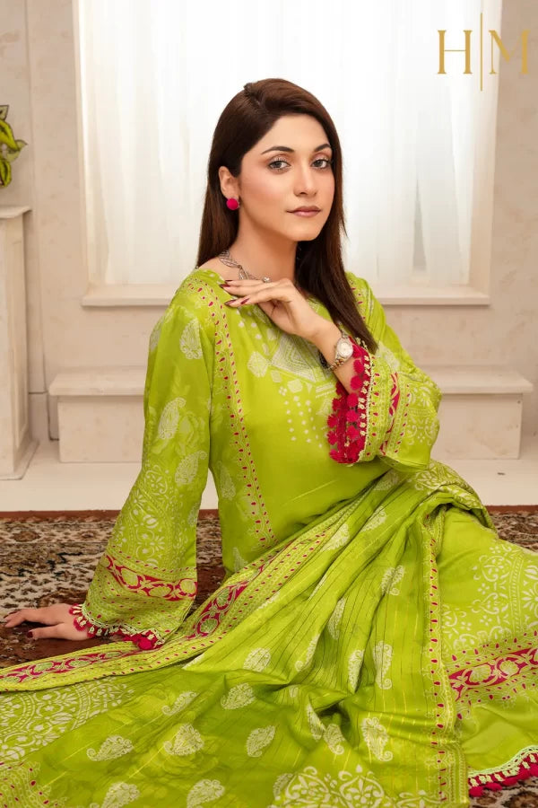 H-M- PREMIUM VISCOSE DIGITAL PRINT 3 PIECE SUIT