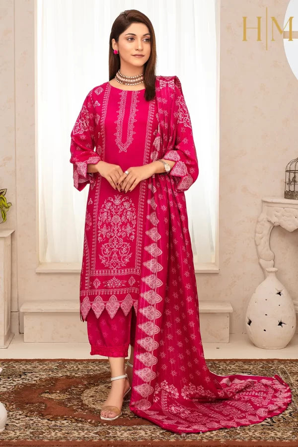 H-M- PREMIUM VISCOSE DIGITAL PRINT 3 PIECE SUIT