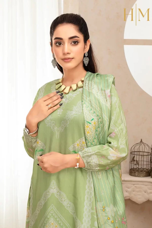 H-M- PREMIUM VISCOSE DIGITAL PRINT 3 PIECE SUIT